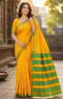 Kasuthi Cotton Saree || Yellow Colour || Peacock Design with 80cm Blouse || Saras Aajeevika