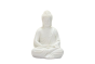  Saras Aajeevika: Handcrafted and Hand-painted 5" Polyresin Sitting Buddha Idol - Lightweight Decorative Gift Showpiece for Tabletop, Home, Office, and Corporate Gifts - White Colour