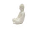  Saras Aajeevika: Handcrafted and Hand-painted 5" Polyresin Sitting Buddha Idol - Lightweight Decorative Gift Showpiece for Tabletop, Home, Office, and Corporate Gifts - White Colour