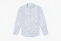 Viscose Cotton Full Sleeves Abstract Shirt White & Blue M