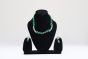 Silver-Toned Necklace with Pipe Beads & Green Thread Dori | Handcrafted Artisan Jewelry