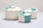 Khurja Pottery Donga – 3 Piece Set (White & Green, 6.5")
