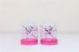 Glass Round Kitchen Jar Set of 2 Pink Line || Saras Aajeevika