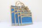 Jute Bag Combo Zipper Pack from Haryana | Eco- Friendly Handbag | Ladies Fashion | Jute Bag Combo in Blue 
