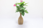 Khurja Pottery Flower Vase Pan Shape Golden Brown Colour Size 10 Inches