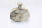 Khurja Pottery Flower Vase Ring Matki Shape Green and Cream Colour 9 Inches