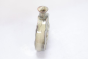 Khurja Pottery Flower Vase Ring Matki Shape Green and Cream Colour 9 Inches