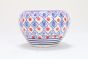 Khurja Pottery Indoor Pot Apple Red And Blue Colour Medium Size 4 Inches || Saras Aajeevika
