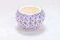 Khurja Pottery Indoor Pot Apple Red And Blue Colour Medium Size 4 Inches || Saras Aajeevika