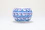 Khurja Pottery Indoor Pot Apple Shape Sky Blue Colour Big Size 5 Inch || Saras Aajeevika