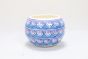 Khurja Pottery Indoor Pot Apple Shape Sky Blue Colour Big Size 5 Inch || Saras Aajeevika
