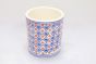 Khurja Pottery Indoor Pot Pipe Shape Red and Blue Colour Medium Size 5 Inches