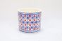 Khurja Pottery Indoor Pot Pipe Shape Red and Blue Colour Small Size 4 Inches