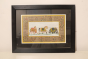 Miniature Painting Three Figure Old Paper Borderwork With Frame