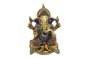 Divine Stone Ganesha in Brass| Small Ganesha Figurine |Handmade Brass Work | Puja Essentials