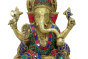 Stone Ganesha Medium | Brass Figurine | Puja Essentials | Ganesh Figurine Set | Antique Brass Work