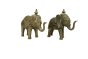  Dhokra Art Brass Elephant 4.5" (Set of 2)