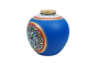 Handcrafted | Flower Vase | SHG Product | Uttar Pradesh | Terracotta Pottery | Black Pottery | Worli Art | Fine Clay | Blue