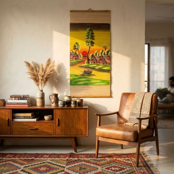 Bamboo Hand-Painted Wall Hanging Tree 22*48 inch || Saras Aajeevika
