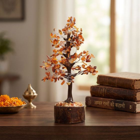 Handmade Stone Decorative Tree Orange Colour || Saras Aajeevika