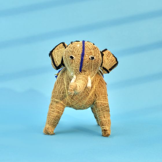Handcrafted Coconut Husk Decorative Elephant || Saras Aajeevika