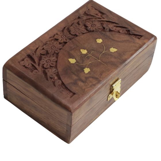 Wooden Storage Box 6*4 inch || Decorative Item || Sheesham Wood || Saras Aajeevika