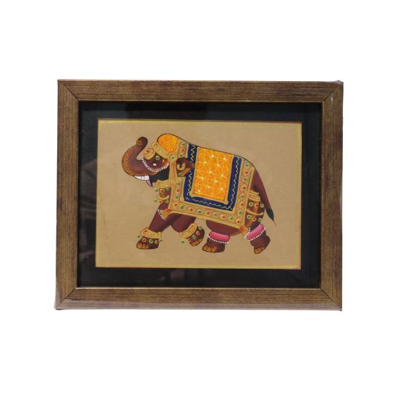 Painting Miniature Art 1 Figure Elephant Framed || Saras Aajeevika