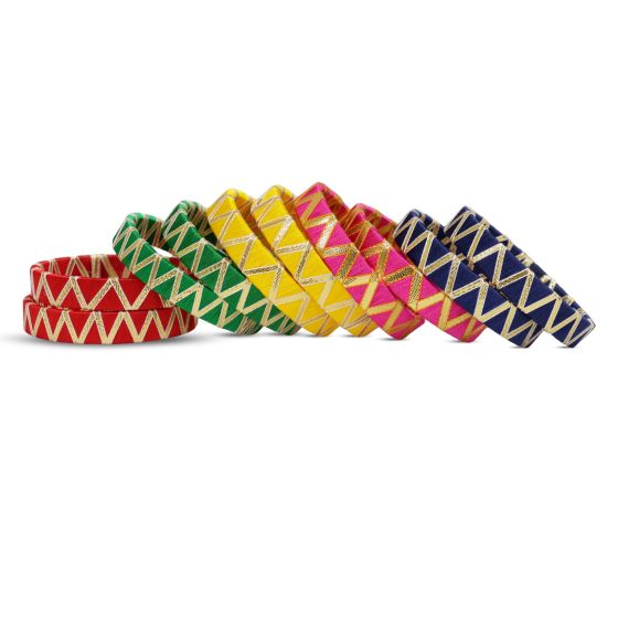 Silk Thread Kangan Lace Work New || Set of 10 || Mullticolor || Saras Aajeevika