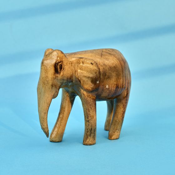 Wooden Elephant 5.5 inch || Natural Colour || Saras Aajeevika