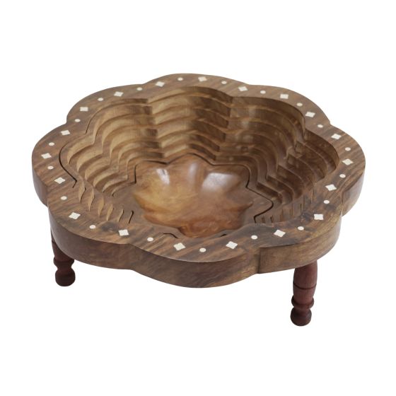 Wooden Spring Tray Star Shape || Table Decor || Sheesham Wood || Saras Aajeevika