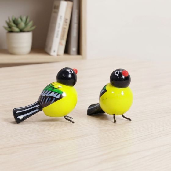 Etikoppaka Wooden Toys Yellow Bird || Set of 2 || Saras Aajeevika