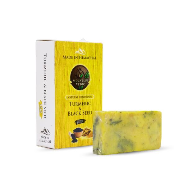 Mountain Vedic Turmeric & Black Seed Handmade Soap 100GM || Saras Aajeevika