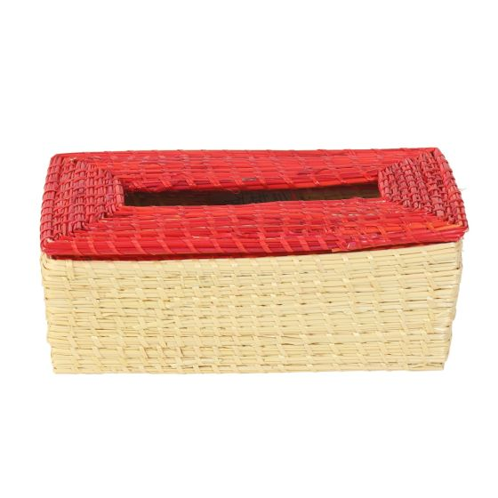 Handcrafted Sikki Grass Tissue Box | Natural Tabletop Organizer | Eco-Friendly SHG Product | Bihar Craft