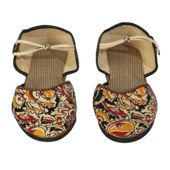 Footwear Jute Ladies Kalamkari Elastic