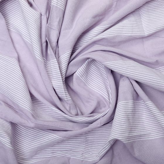  Bedspread Cotton Light Purple With White Line 90x100 (Double Bed Sheet with Pillow Cover)
