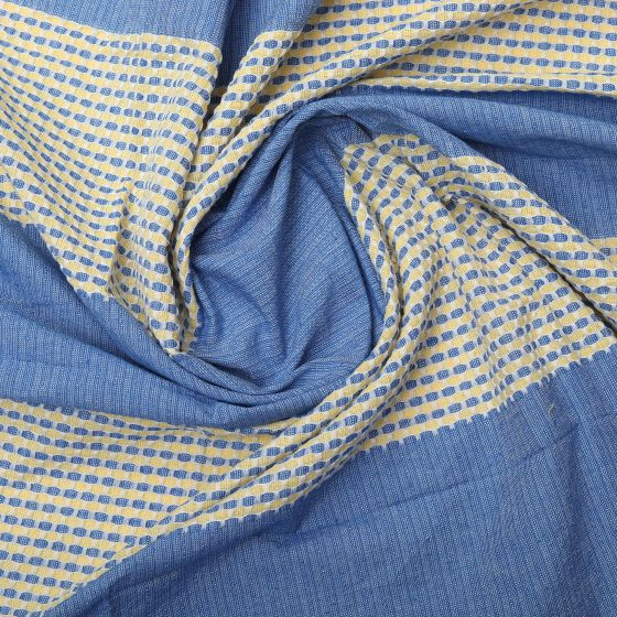  Bedspread Cotton Blue With Yellow 90x60 (Single Bed Sheet without Pillow Cover)