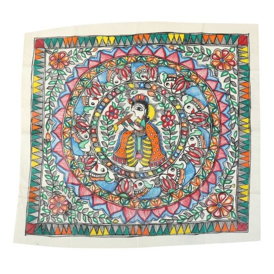 Painting Madhubani Half 22X15" Silk