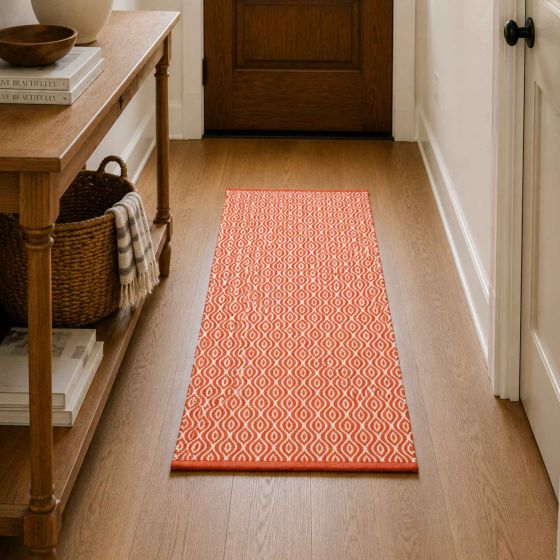 Cotton Runner 2*6 Ft || Color Orange & White || Saras Aajeevika