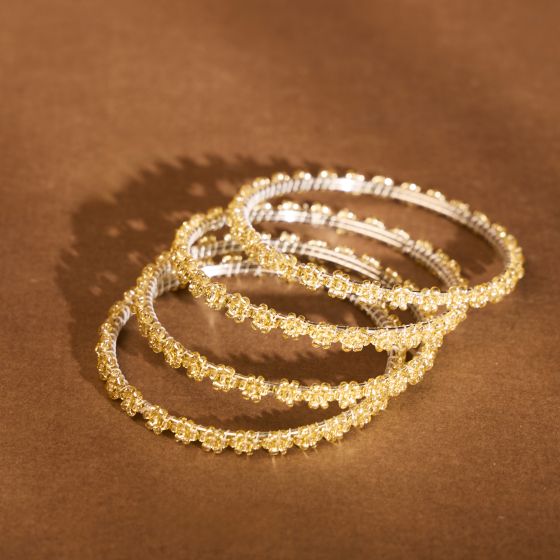 Beads Bangles || Golden Color || Set of 4 || Saras Aajeevika