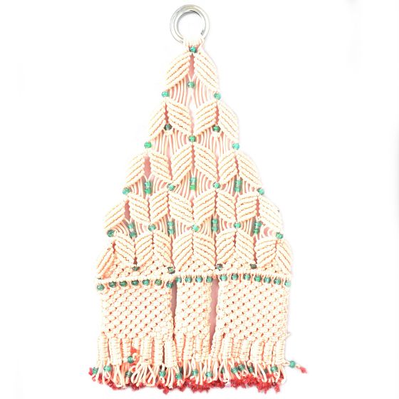 Macrame Mobile Hanging Double Pocket Pink || Saras Aajeevika