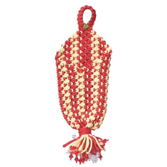 Macrame Comb Hanger Red & Cream || Saras Aajeevika