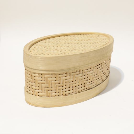 Bamboo Oval Box Large || Decorative Items || Brown || Saras Aajeevika