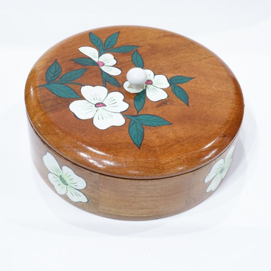 Wooden Chapati Box || Brown & White || Saras Aajeevika