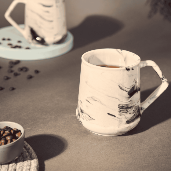 Mug Italian Jug Shape White So2|Ceramic Cup | Microwave Safe | Hand painted | Kitchen ware | Home Décor |White