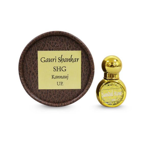 Sandal Rose Attar Round Box (10ml x 1) || Unique Collection of Natural Attar from Kannauj || Saras Aajeevika
