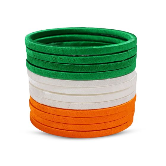 Silk Thread Bangles || Set of 12 || Tiranga || Saras Aajeevika