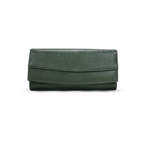Pure Leather Clutch Wallet Green || Saras Aajeevika