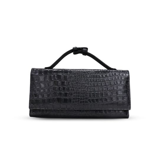 Pure Leather Clutch Wallet Black || Saras Aajeevika