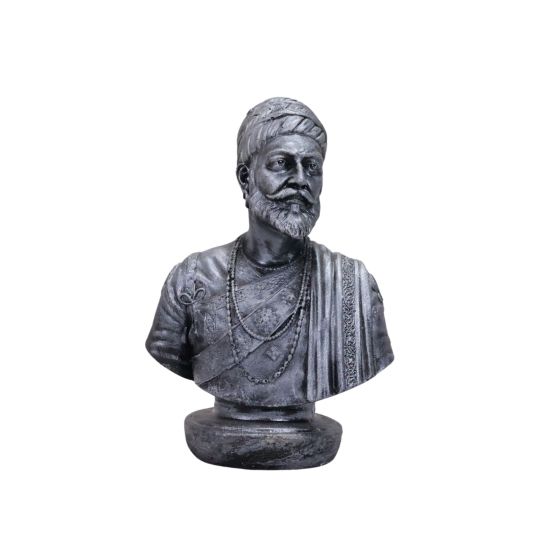 Polyresin Marble Shivaji || Matlic Grey Colour || 5 inch || Saras Aajeevika