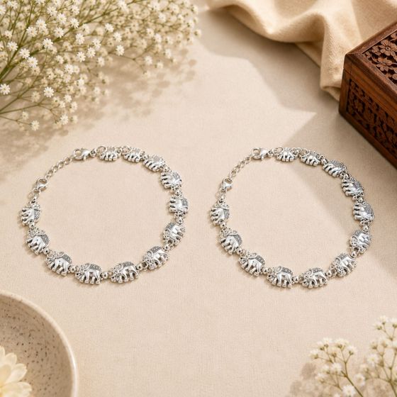 Oxidised Metal Payal/ Anklet Pair || Saras Aajeevika